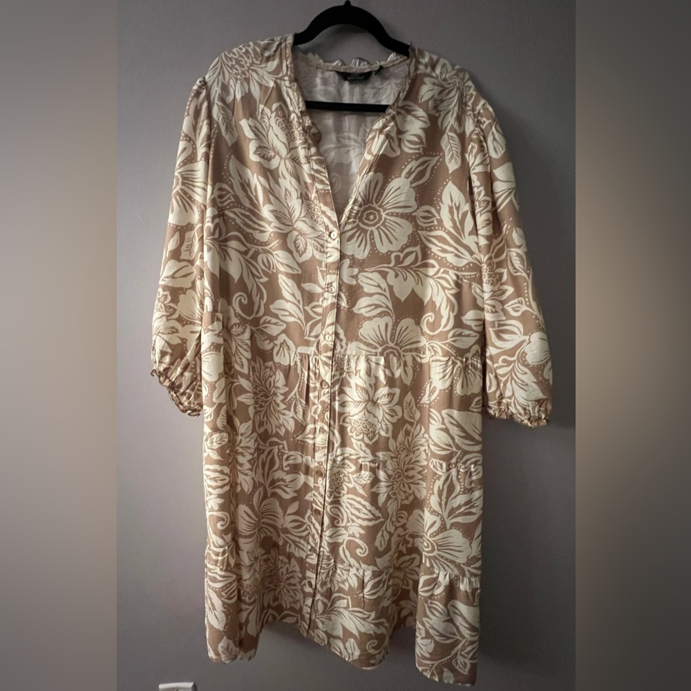 🆕 Mlle Gabrielle Beige Floral Dress